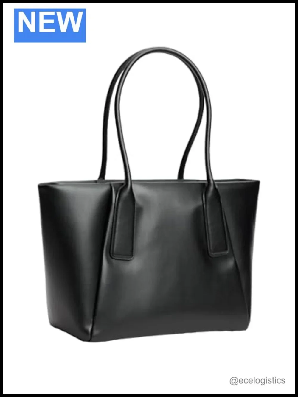 PU Leather Tote Bag with Zipper, Laptop Work Travel Purse